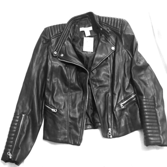 Faux Leather Motto Jacket - Picture 2 of 4
